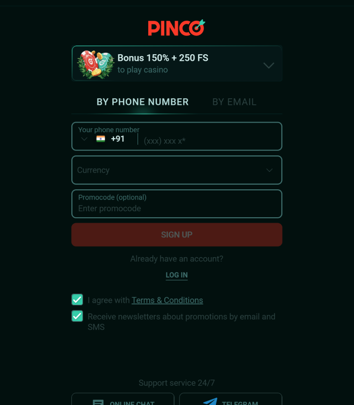 pinco casino online